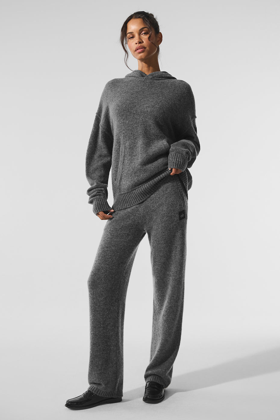 Pantalon de jogging New Class en laine et cachemire - Gris platine