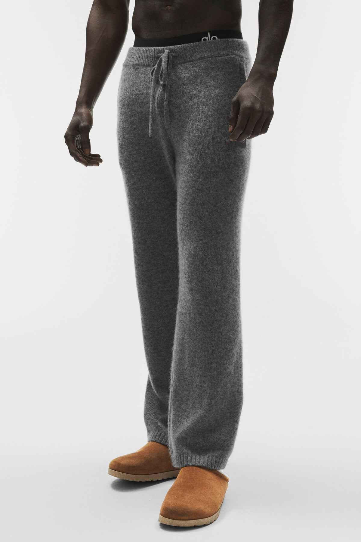Pantalon de jogging New Class en laine et cachemire - Gris platine