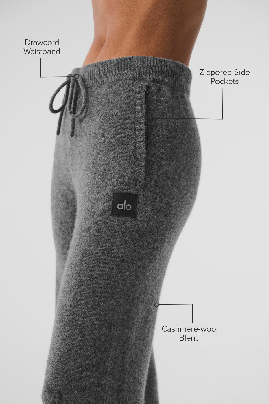 Pantalon de jogging New Class en laine et cachemire - Gris platine