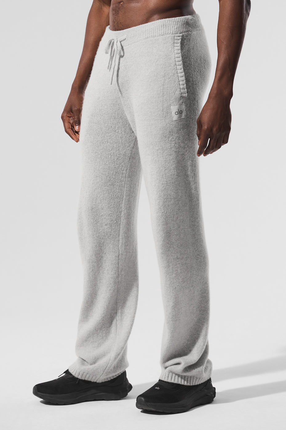 Pantalon de jogging New Class en laine et cachemire - Gris perle chiné
