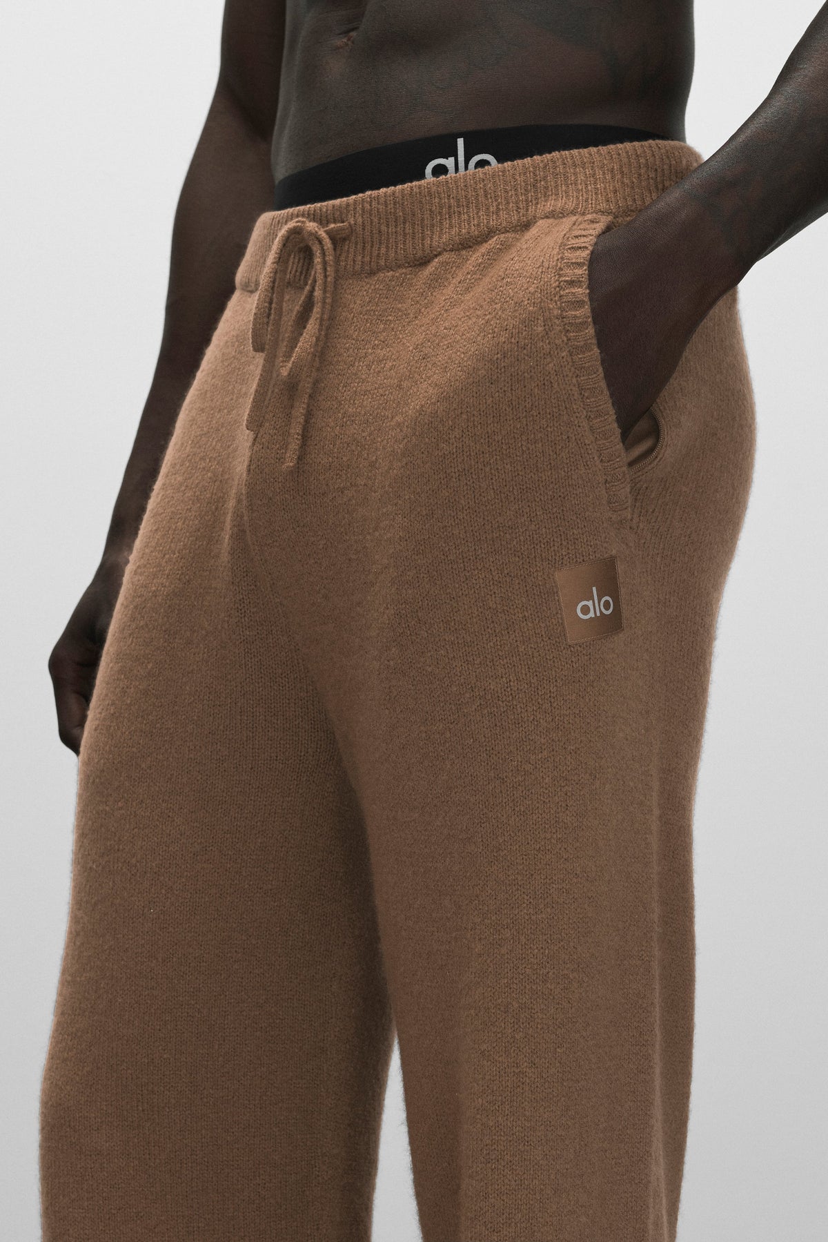 Pantalon de jogging New Class en laine et cachemire - Brun Java