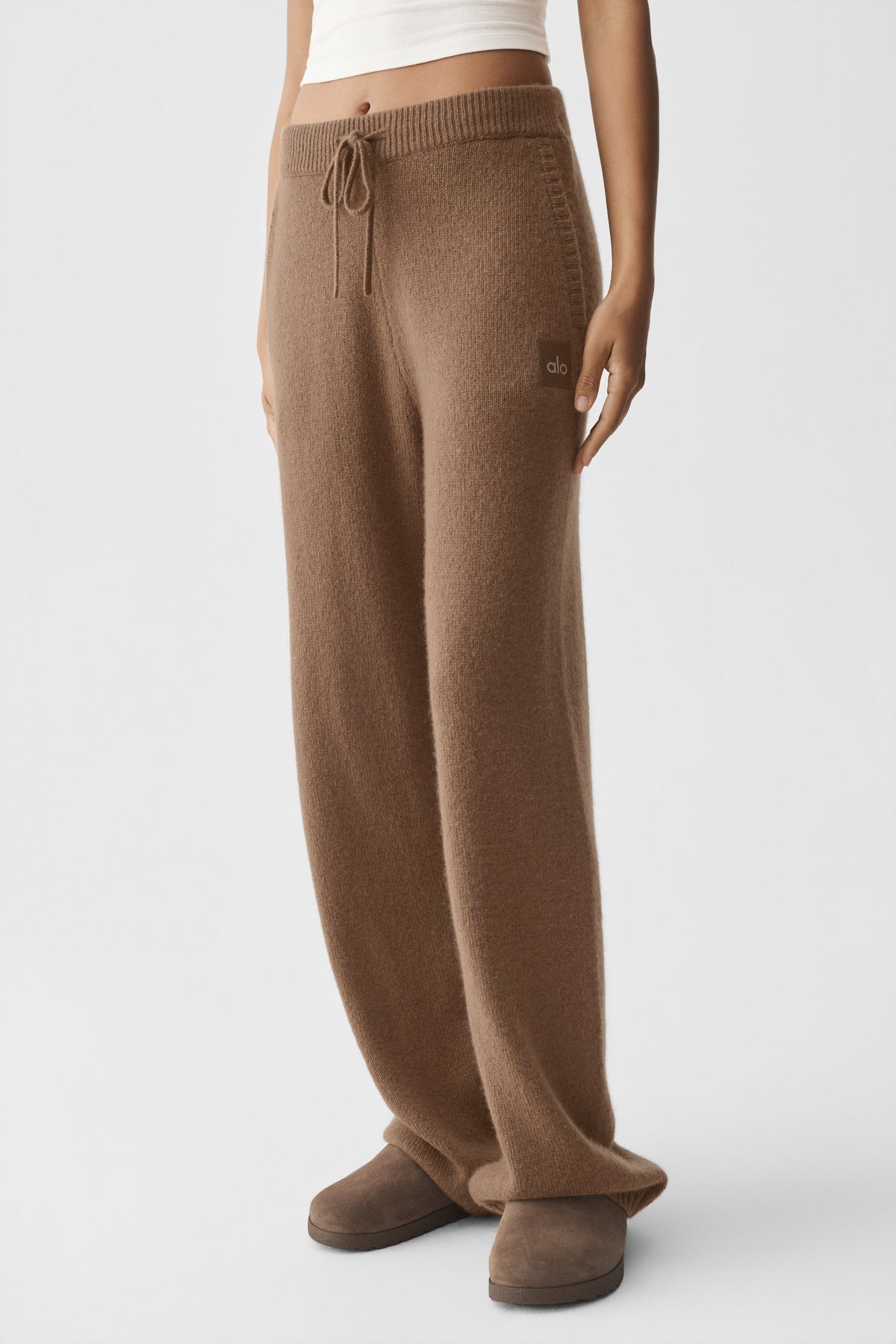 Pantalon de jogging New Class en laine et cachemire - Brun Java