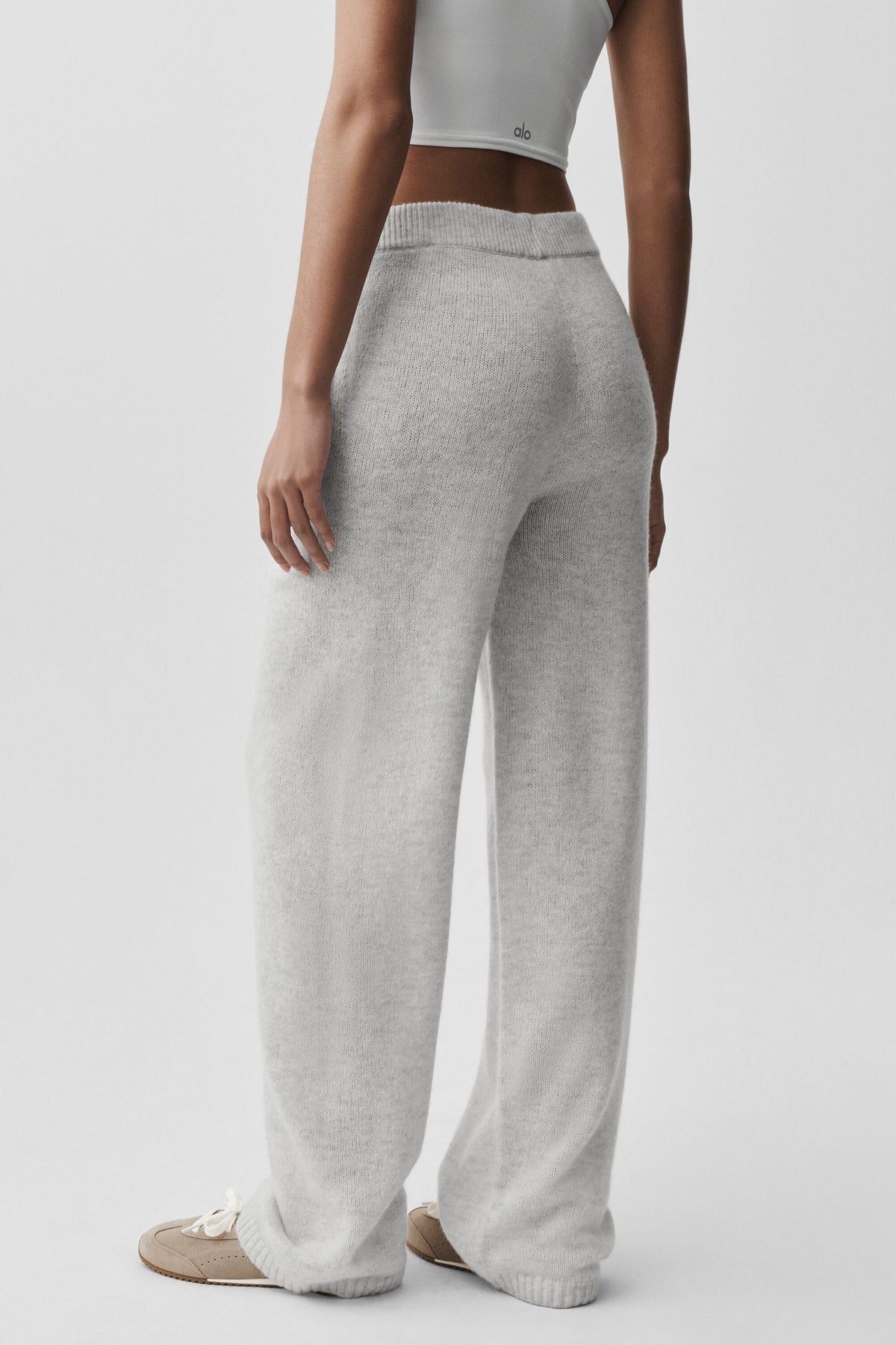 Pantalon de jogging New Class en laine et cachemire - Blanc chiné