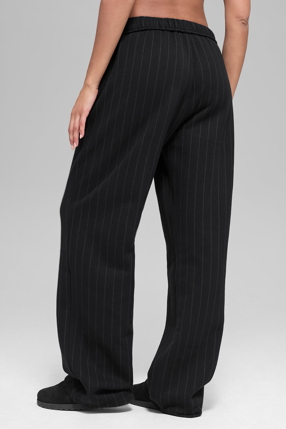 Pantalon de jogging droit à fines rayures - Noir à fines rayures