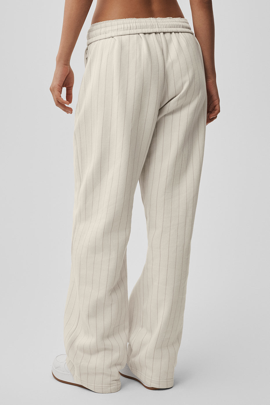 Pantalon de jogging droit à fines rayures - Écru à fines rayures