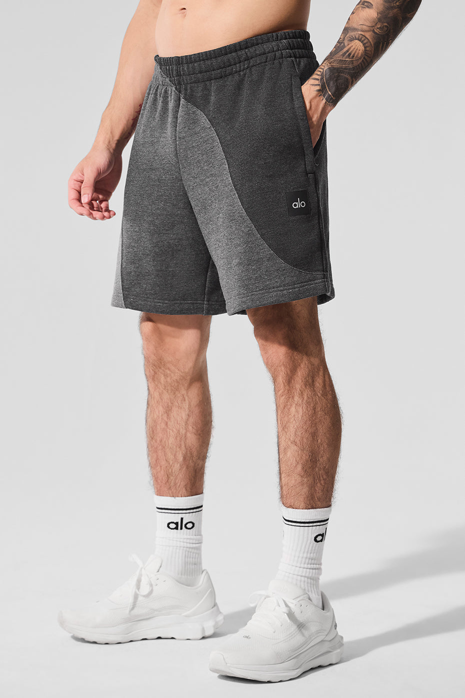 Short Make Waves de 7 pouces - Gris foncé chiné ton sur ton