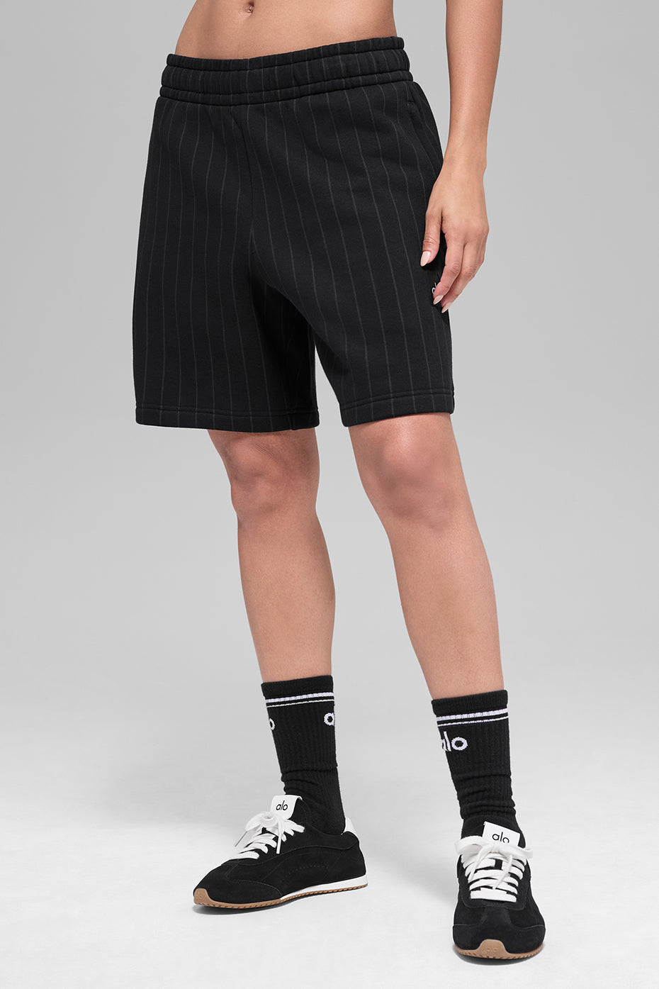 Short à fines rayures de 7 pouces - Noir à fines rayures