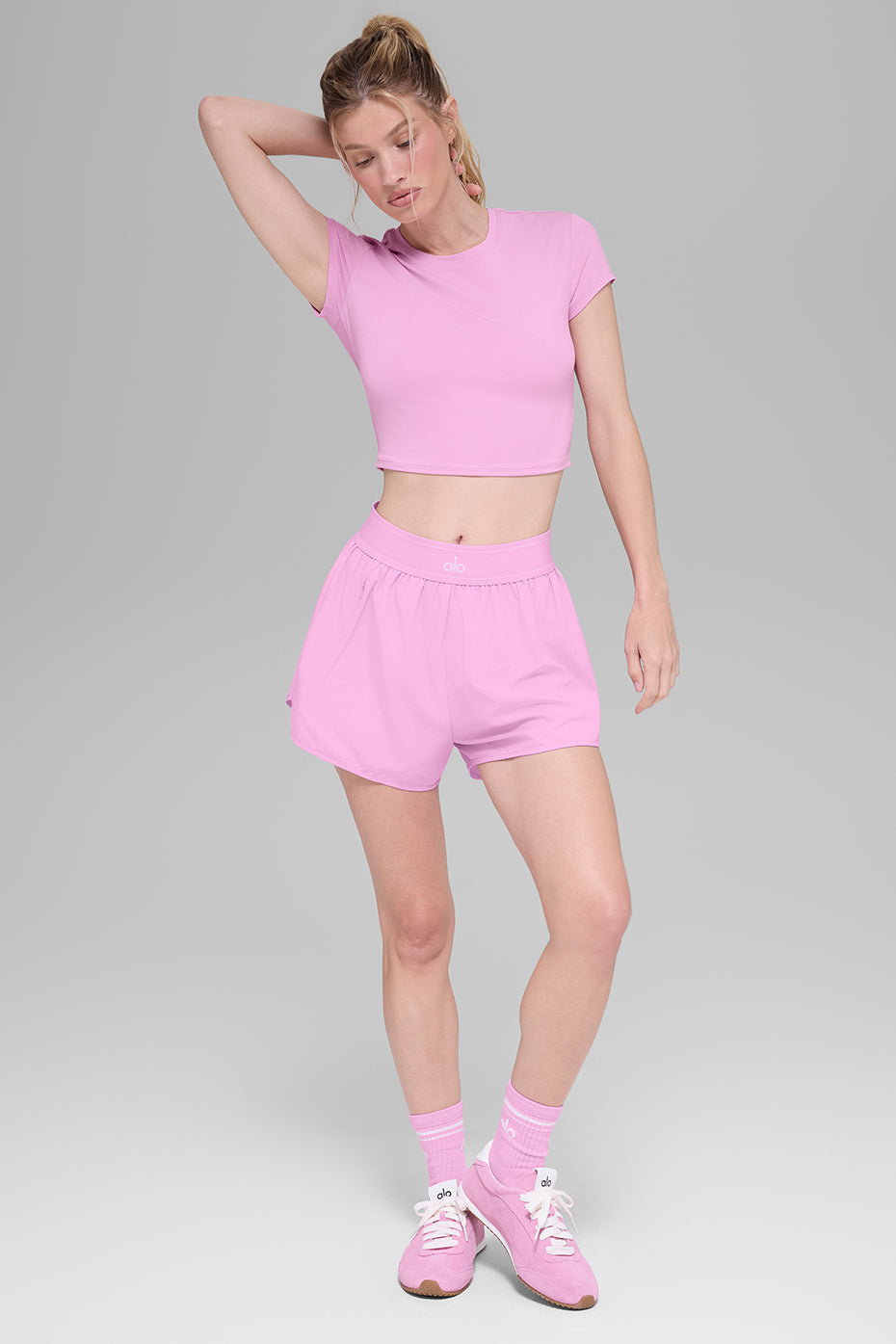 Haut court à manches courtes Alosoft Finesse - Rose cœur de bonbon