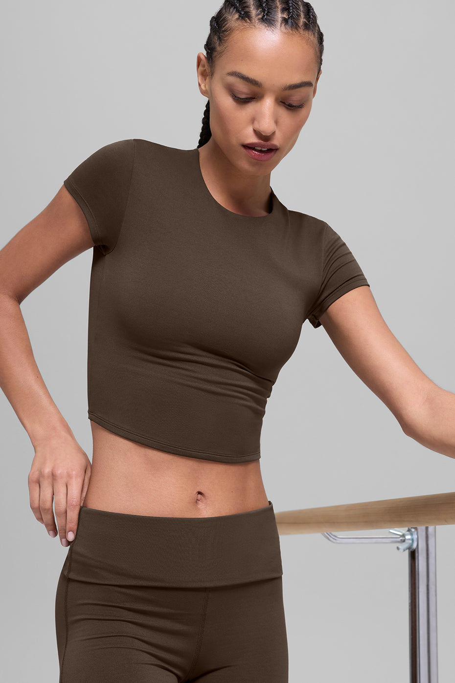 Haut à manches courtes ALO Softsculpt Precision - Espresso