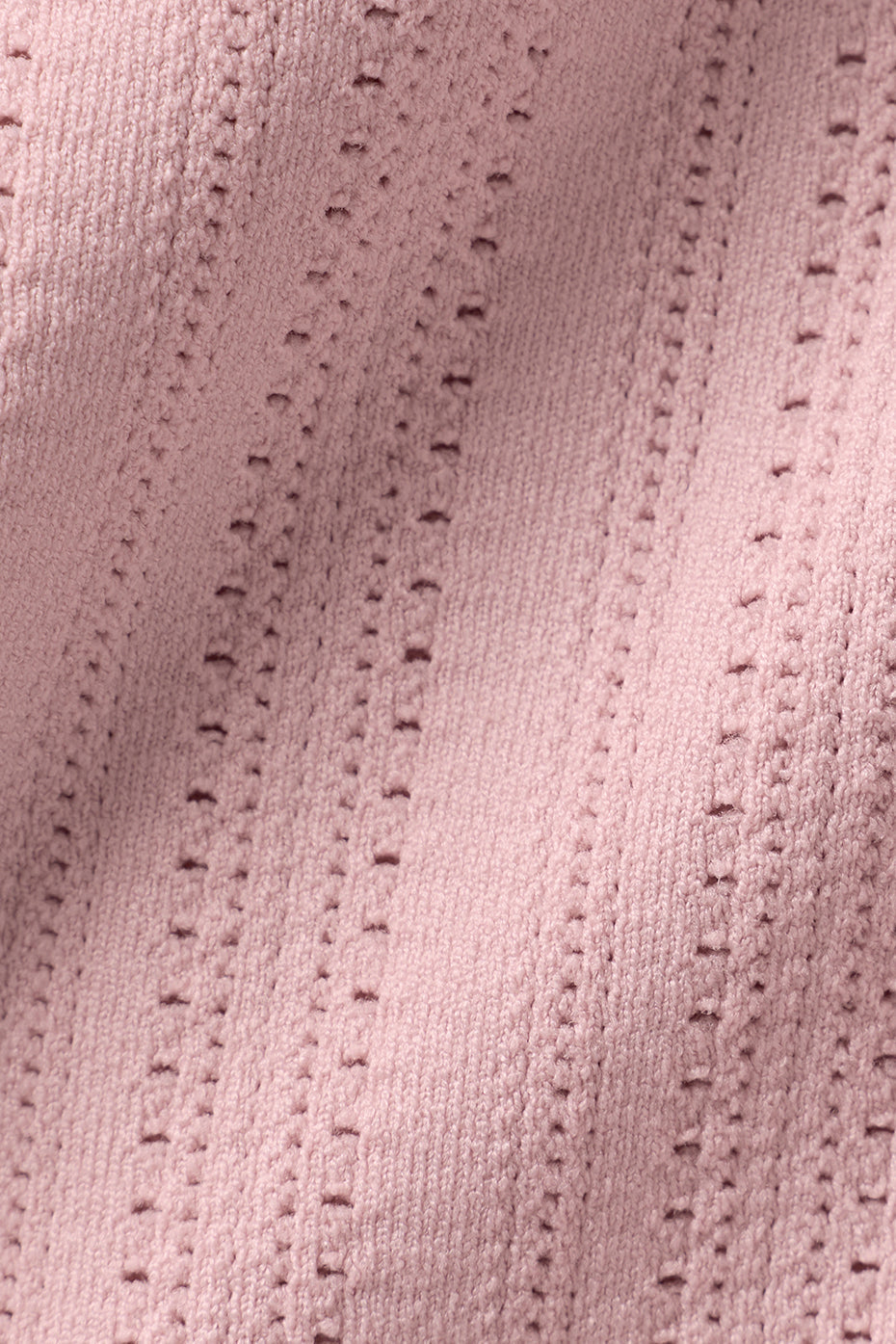 Haut à manches courtes et col montant en maille pointelle sans coutures - Rose vintage