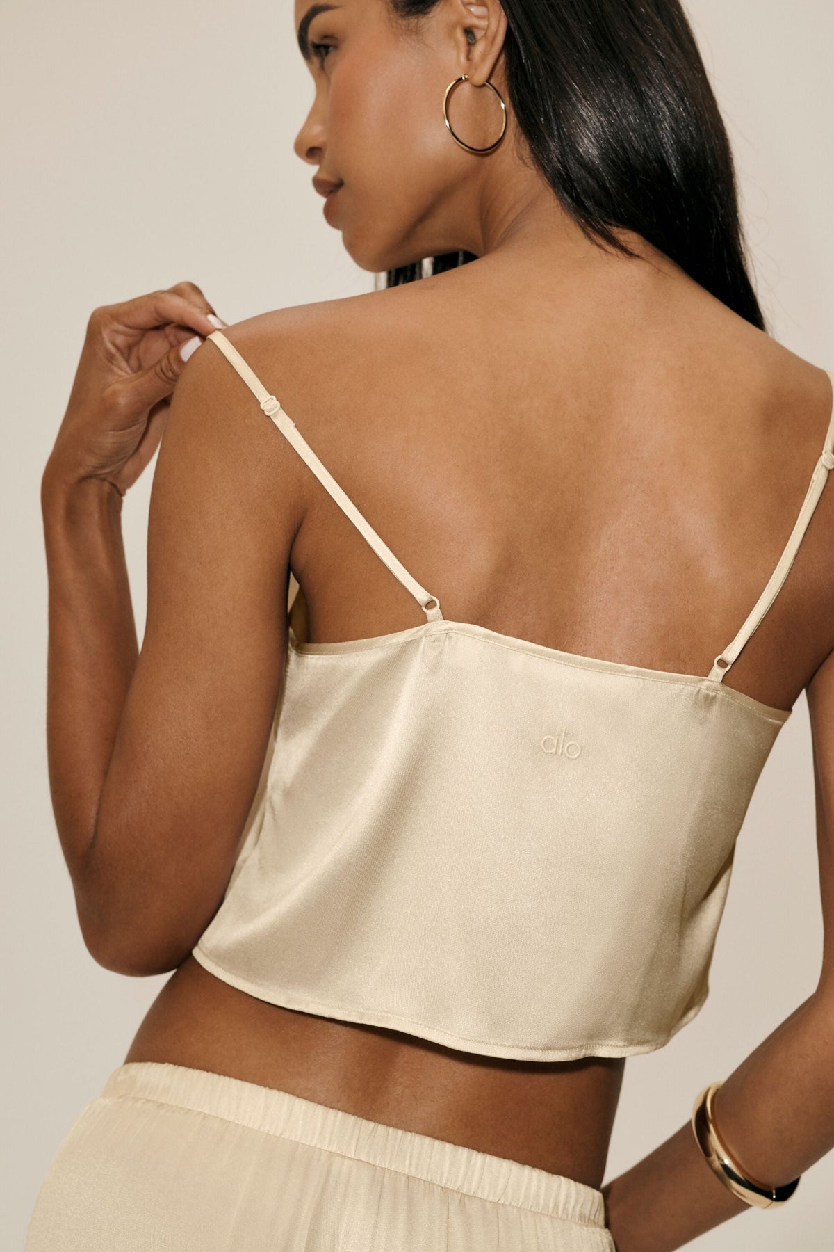 Débardeur Radiance en soie mélangée - Beige sable