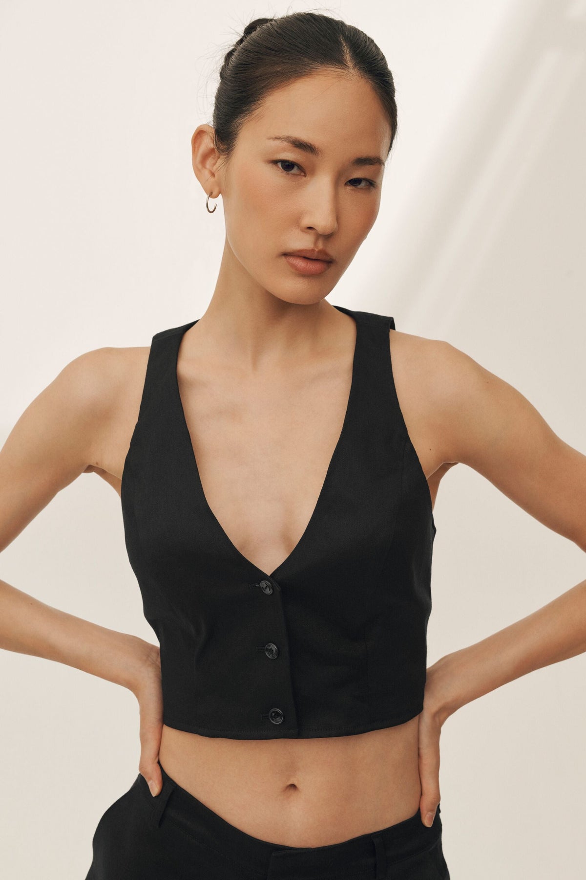 Gilet Riviera en lin mélangé - Noir