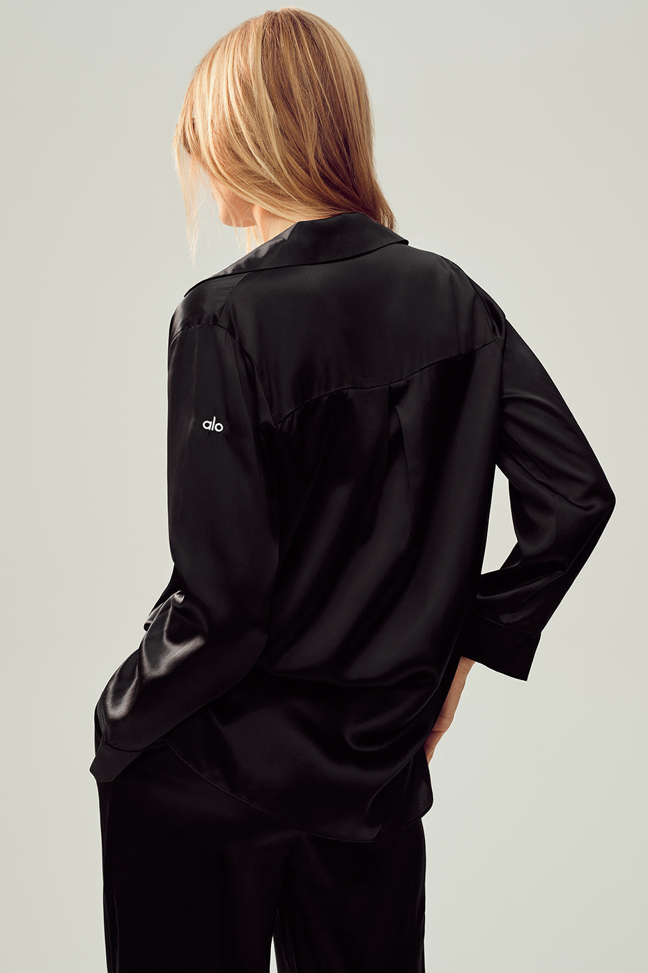 Chemise Luminous en soie - Noir