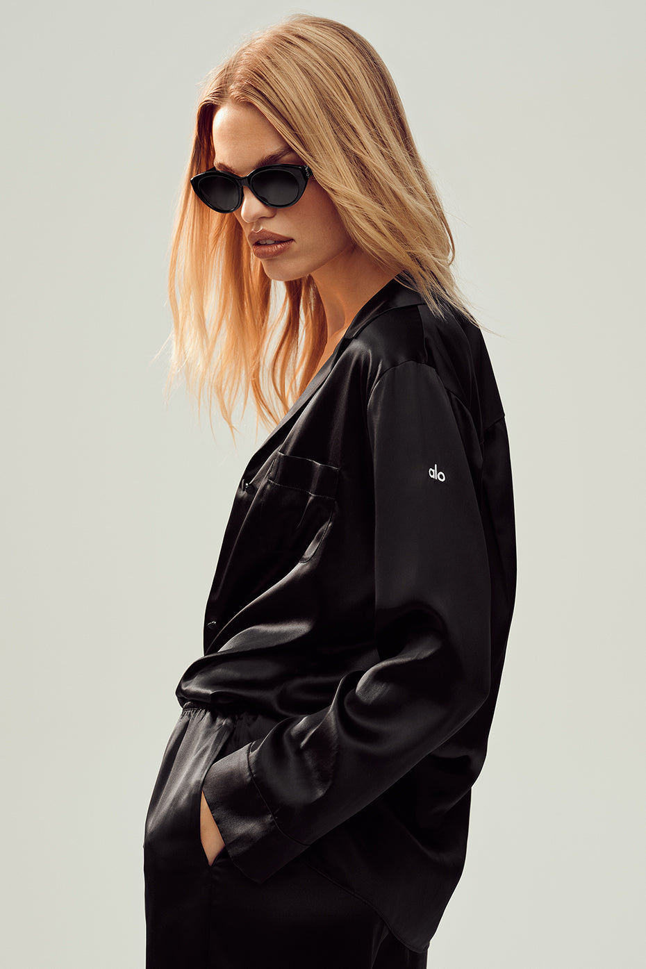 Chemise Luminous en soie - Noir