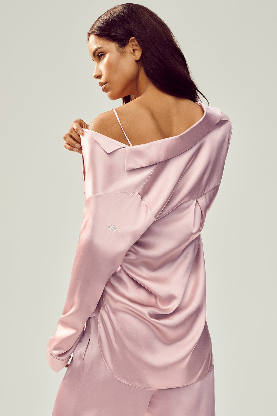 Chemise Luminous en soie - Champagne rosé
