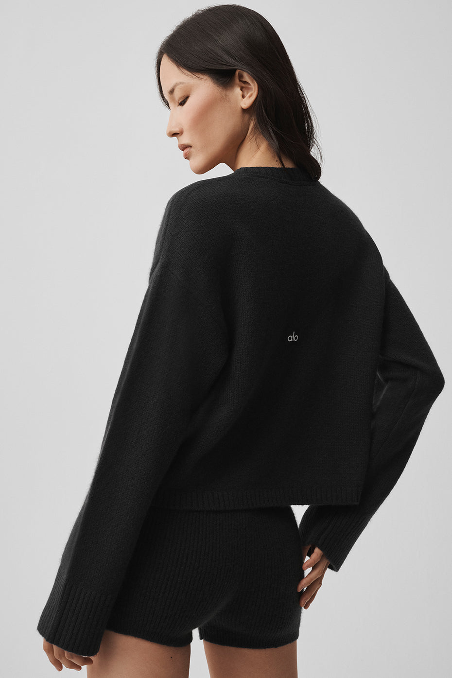 Cardigan à nouer New Class en laine et cachemire - Noir