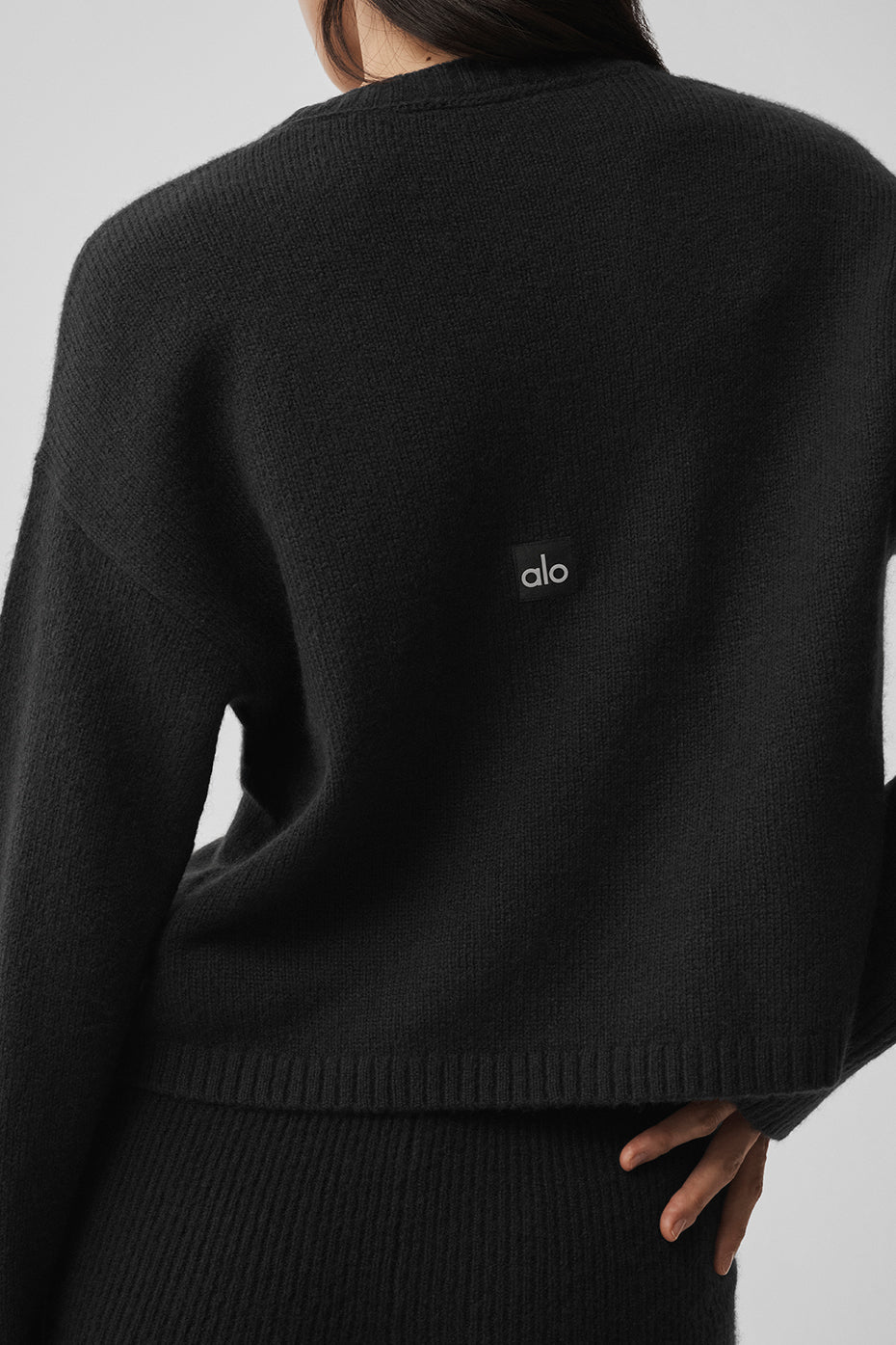 Cardigan à nouer New Class en laine et cachemire - Noir