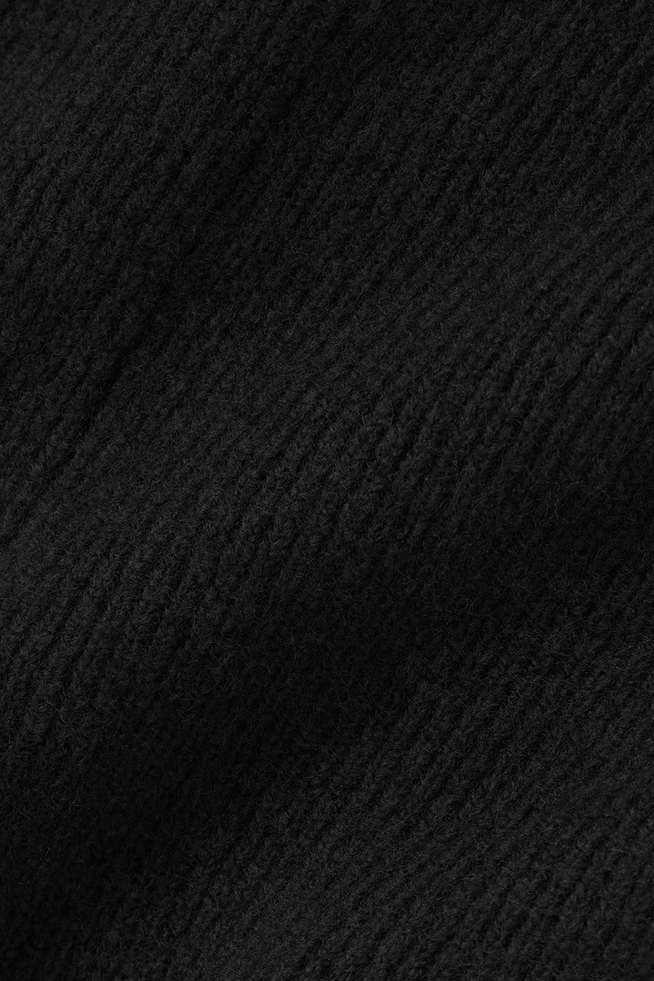 Pull à col rond Noble côtelé en laine et cachemire - Noir