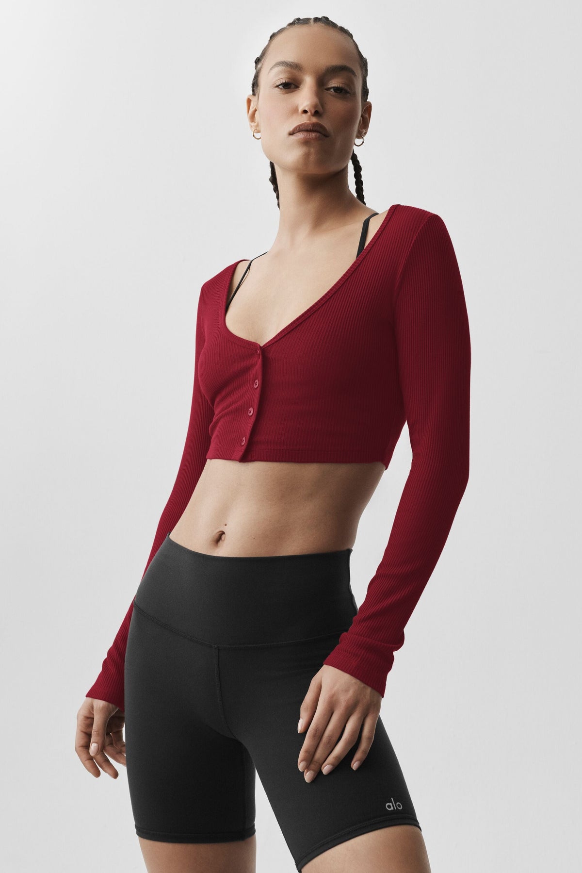 Cardigan court Whisper côtelé - Rouge romance d’été