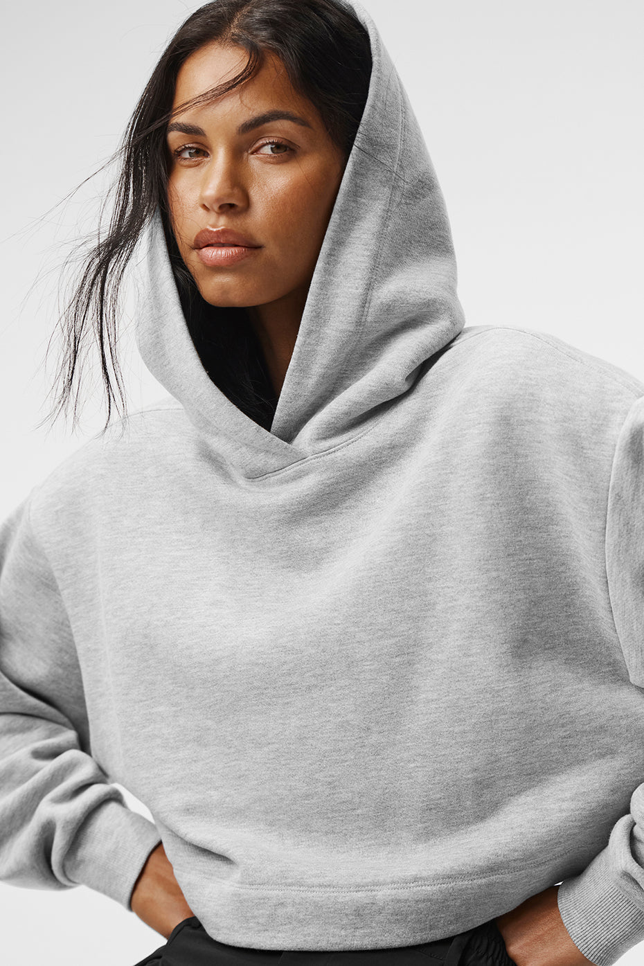 Sweat à capuche Bae - Gris chiné sport