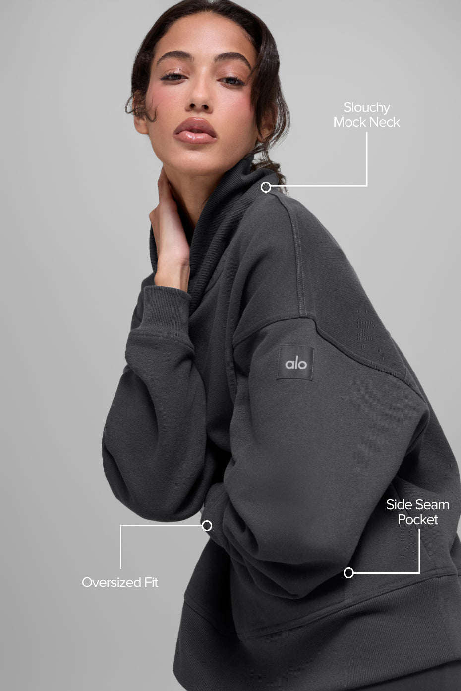 Pull à col montant Hazy - Anthracite