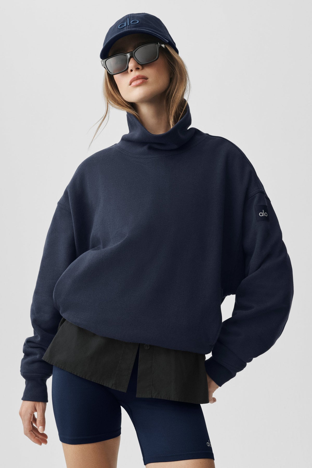 Pull à col montant Hazy - Bleu marine