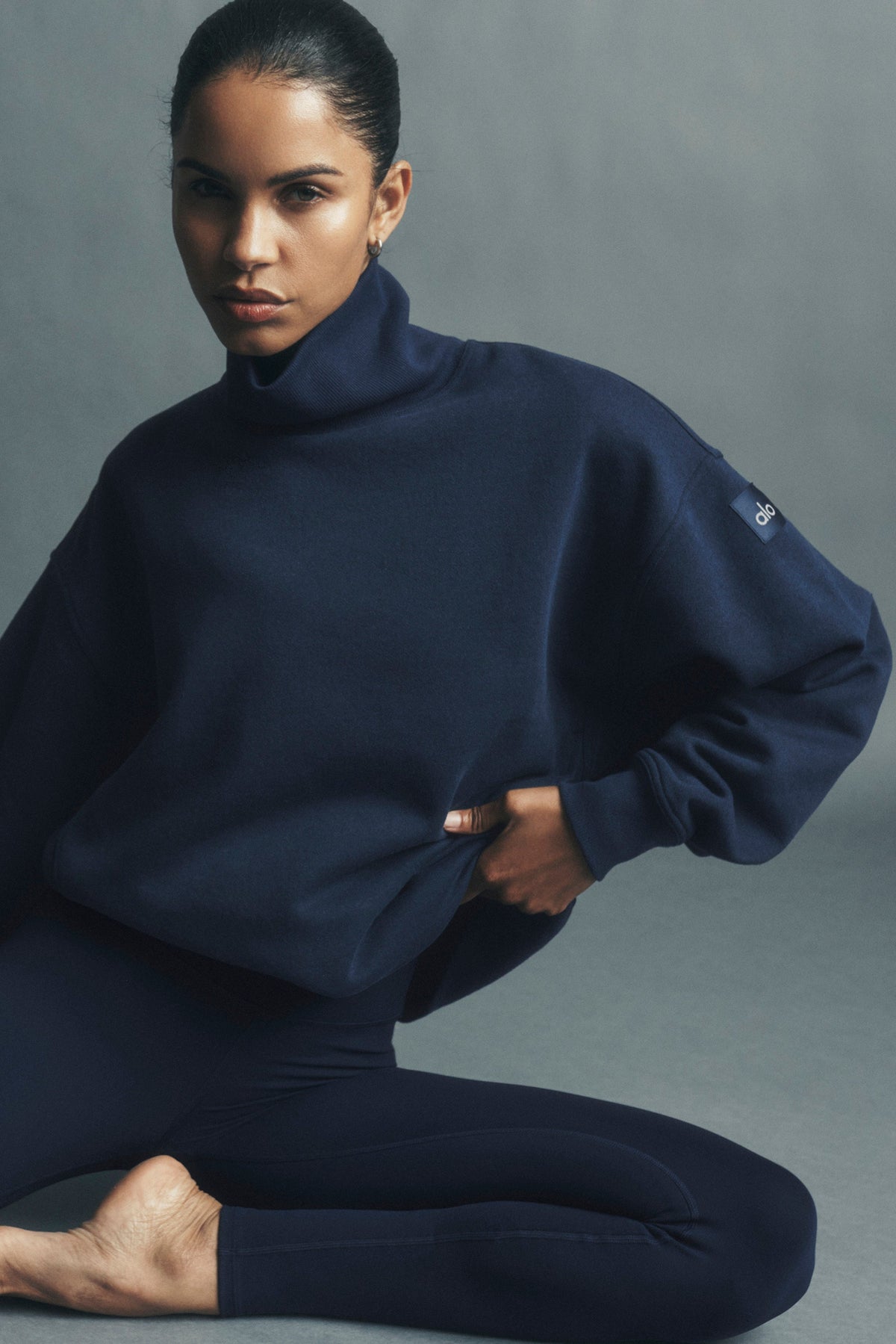 Pull à col montant Hazy - Bleu marine