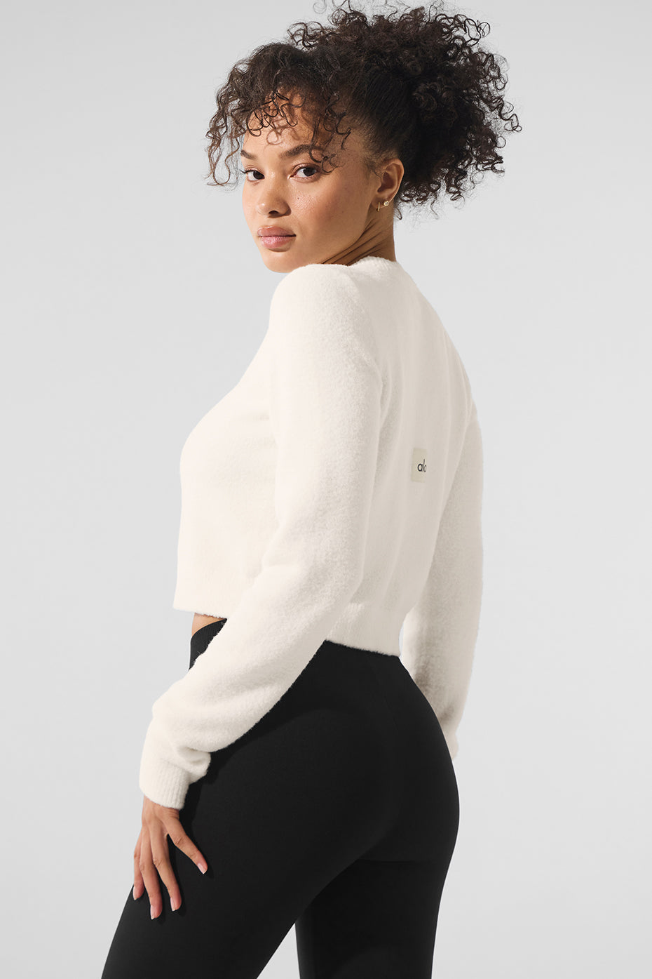 Cardigan court Snuggle Up en maille - Ivoire