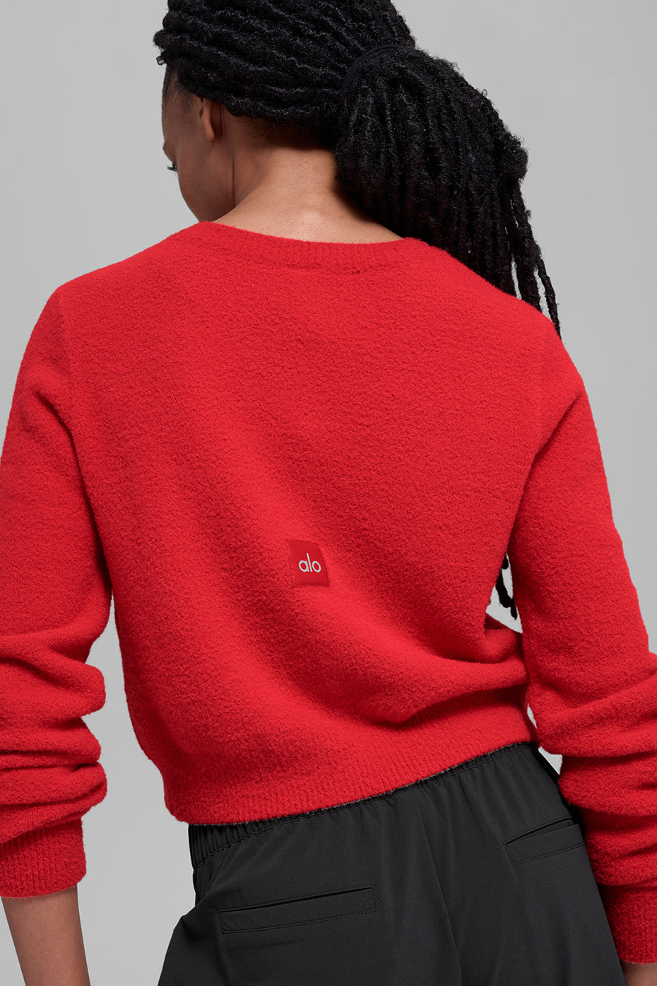Cardigan court Snuggle Up en maille - Rouge vif