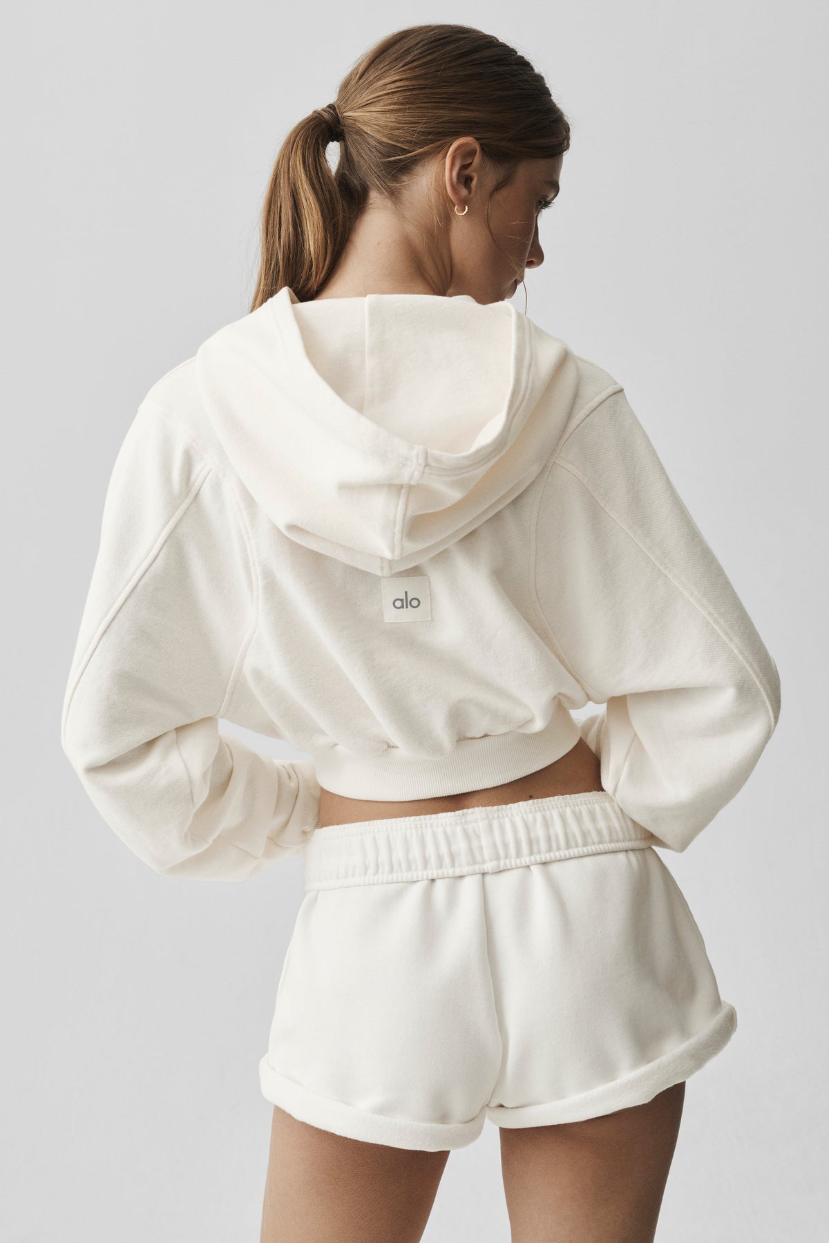 Sweat à capuche zippé Sweet Escape - Ivoire
