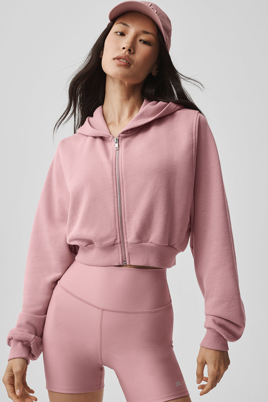 Sweat à capuche zippé Sweet Escape - Rose vintage