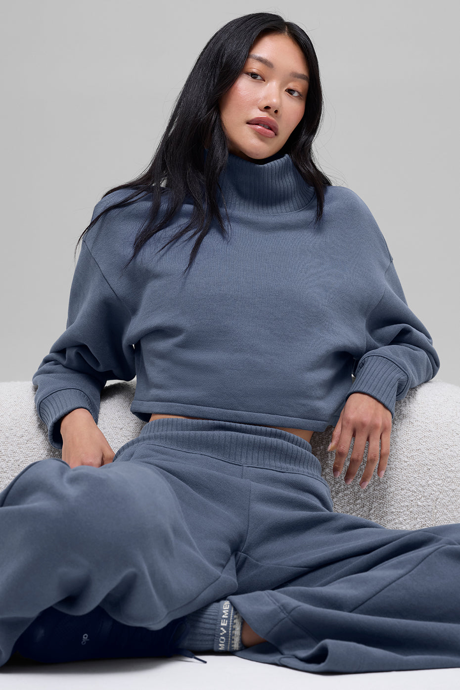 Haut de superposition court Serenity - Bleu pierre