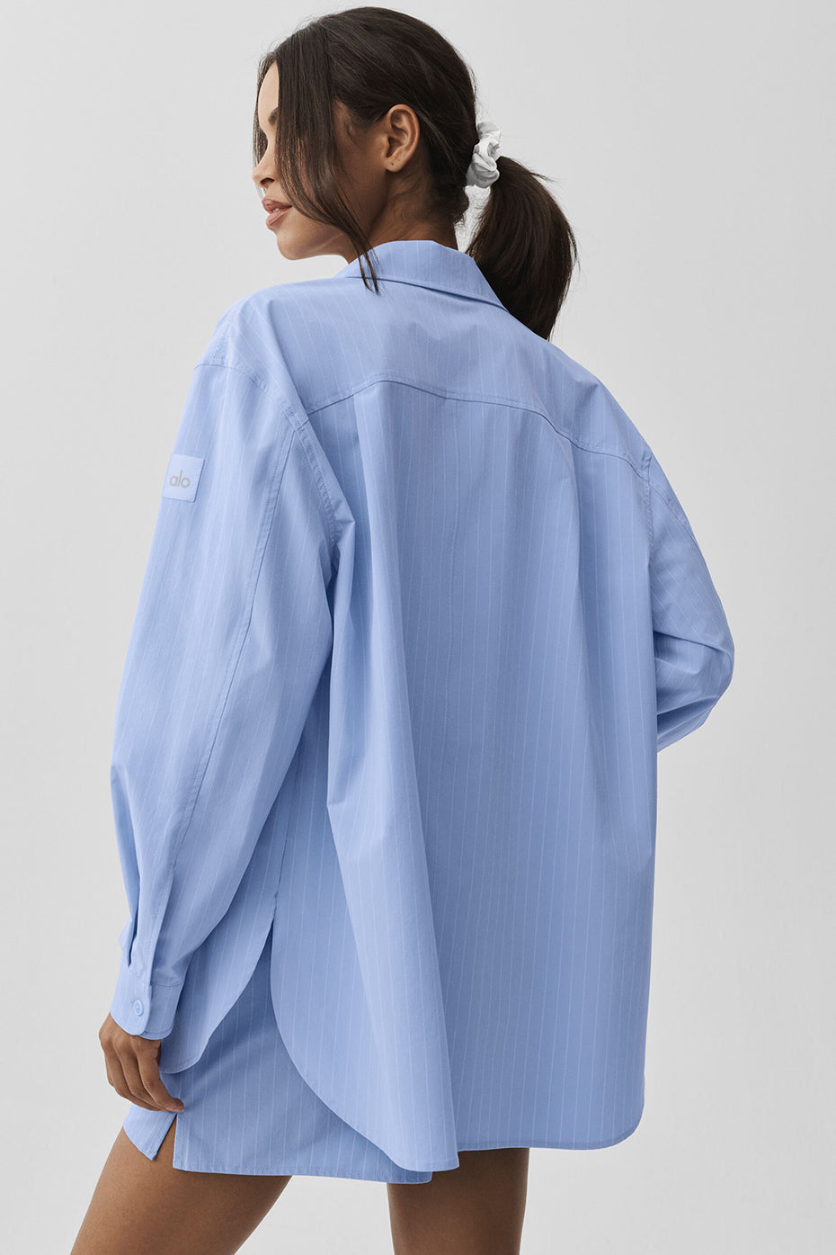 Chemise à manches longues Daylight à fines rayures - Bleu Provence clair/Blanc