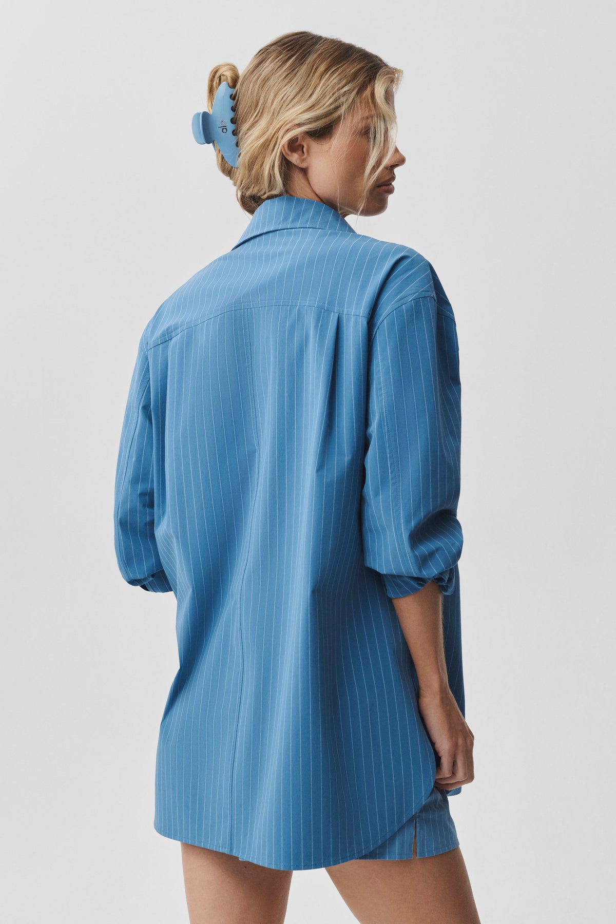 Chemise à manches longues Daylight à fines rayures - Bleu Californie/Blanc