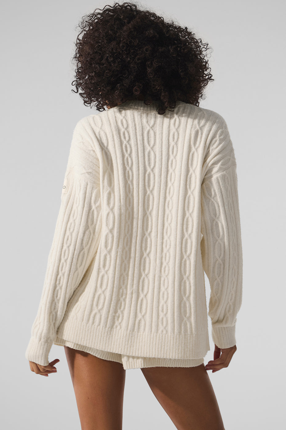Cardigan Winter Bliss en maille torsadée - Ivoire