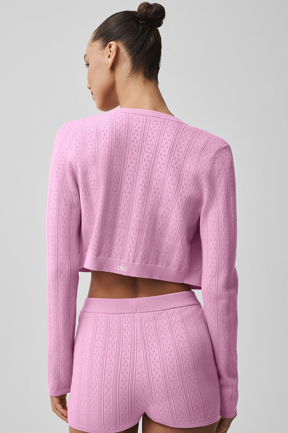Cardigan Be Mine en maille pointelle - Rose cœur de bonbon