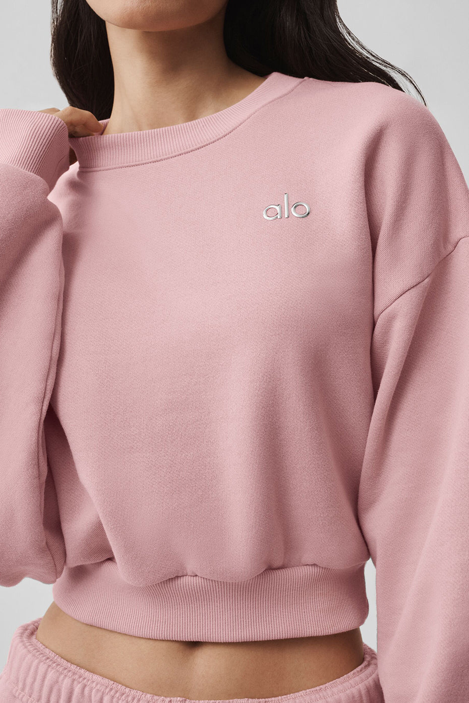 Sweat court à col rond Accolade - Rose vintage