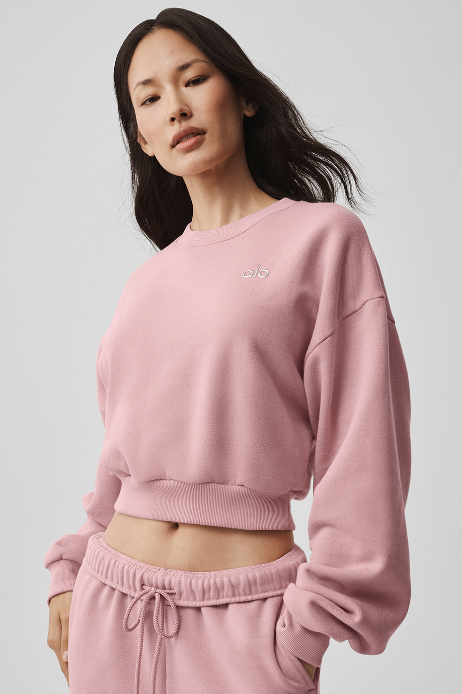 Sweat court à col rond Accolade - Rose vintage