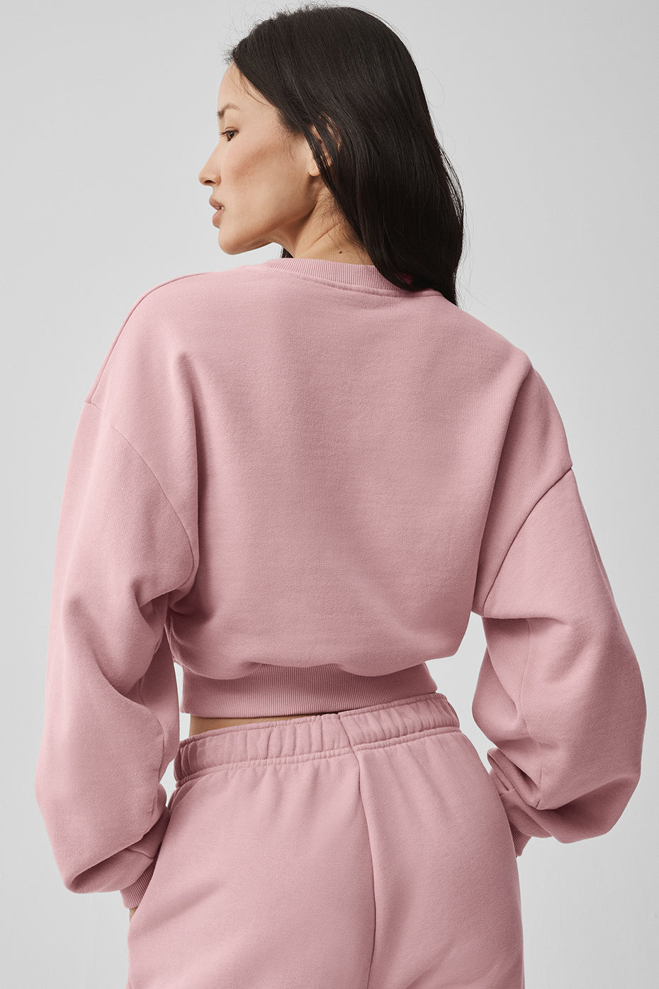 Sweat court à col rond Accolade - Rose vintage