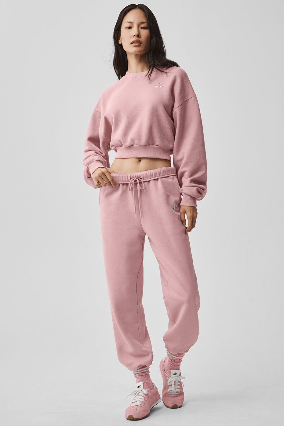 Sweat court à col rond Accolade - Rose vintage