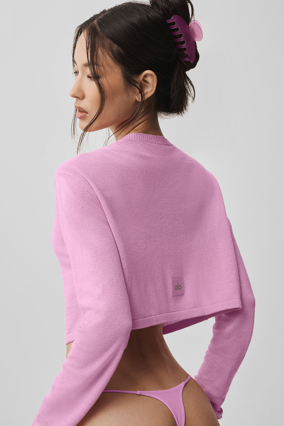 Cardigan Supernatural en maille - Rose cœur de bonbon