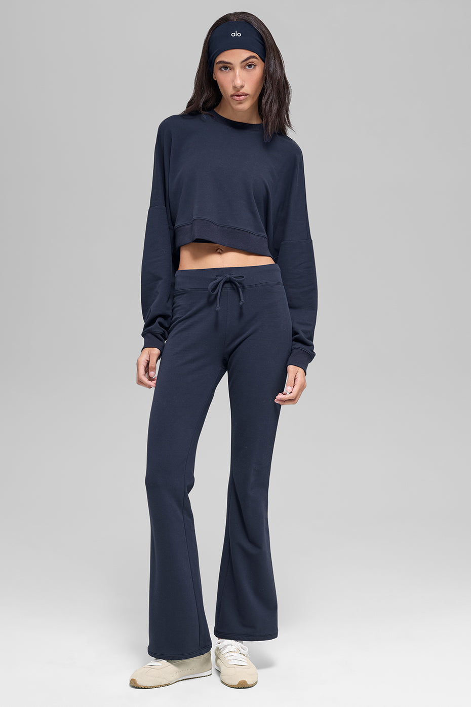 Pull court à col rond Sway - Bleu marine