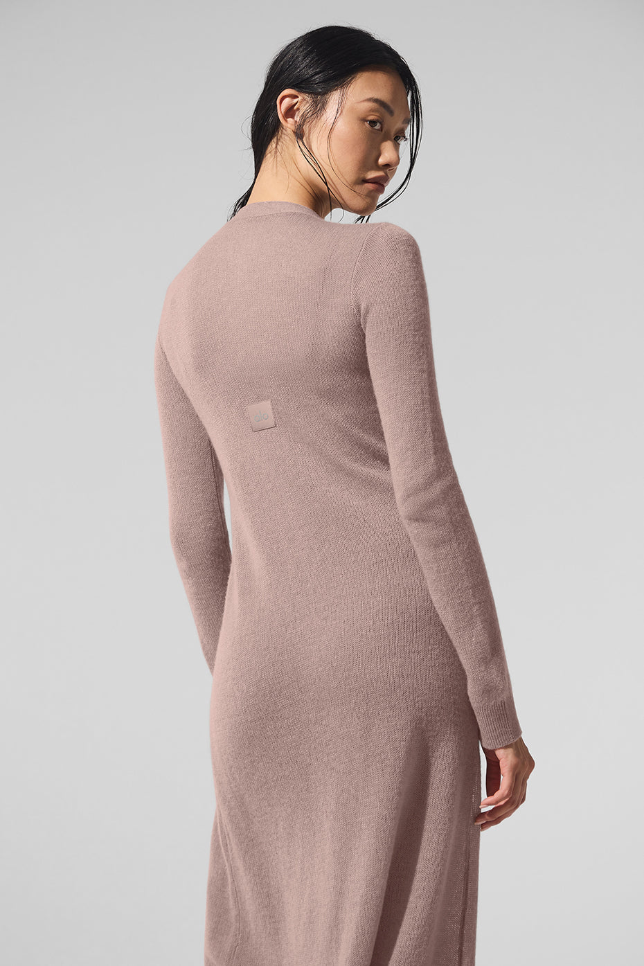 Cardigan long transparent en cachemire - Taupe