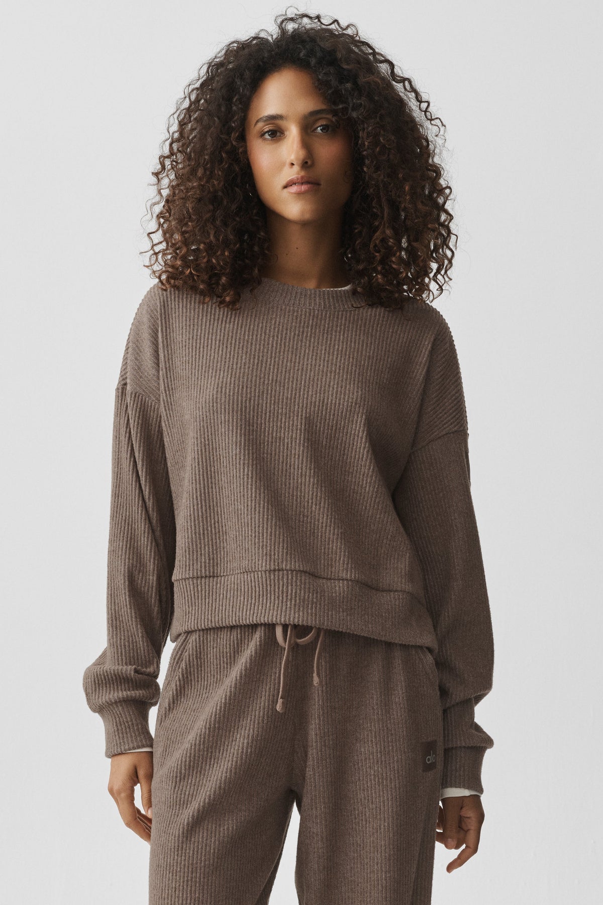 Pull à col rond Muse - Brun Java chiné
