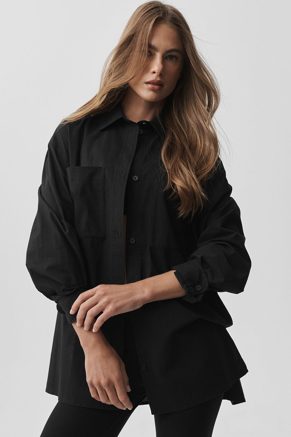 Chemise à manches longues Real Deal en coton - Noir