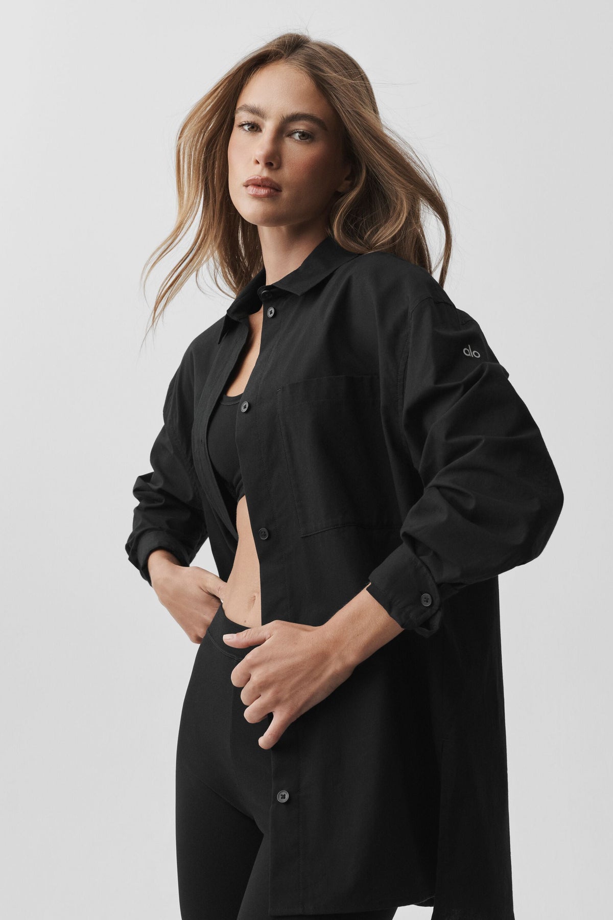 Chemise à manches longues Real Deal en coton - Noir
