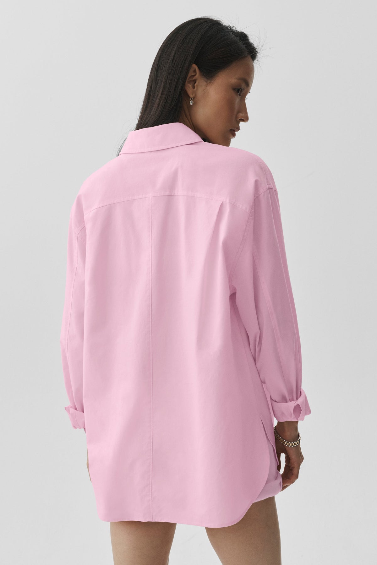 Chemise à manches longues Real Deal en coton - Rose guimauve
