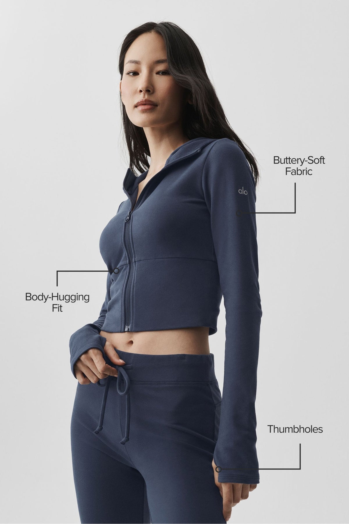 Sweat à capuche entièrement zippé Sway - Bleu marine