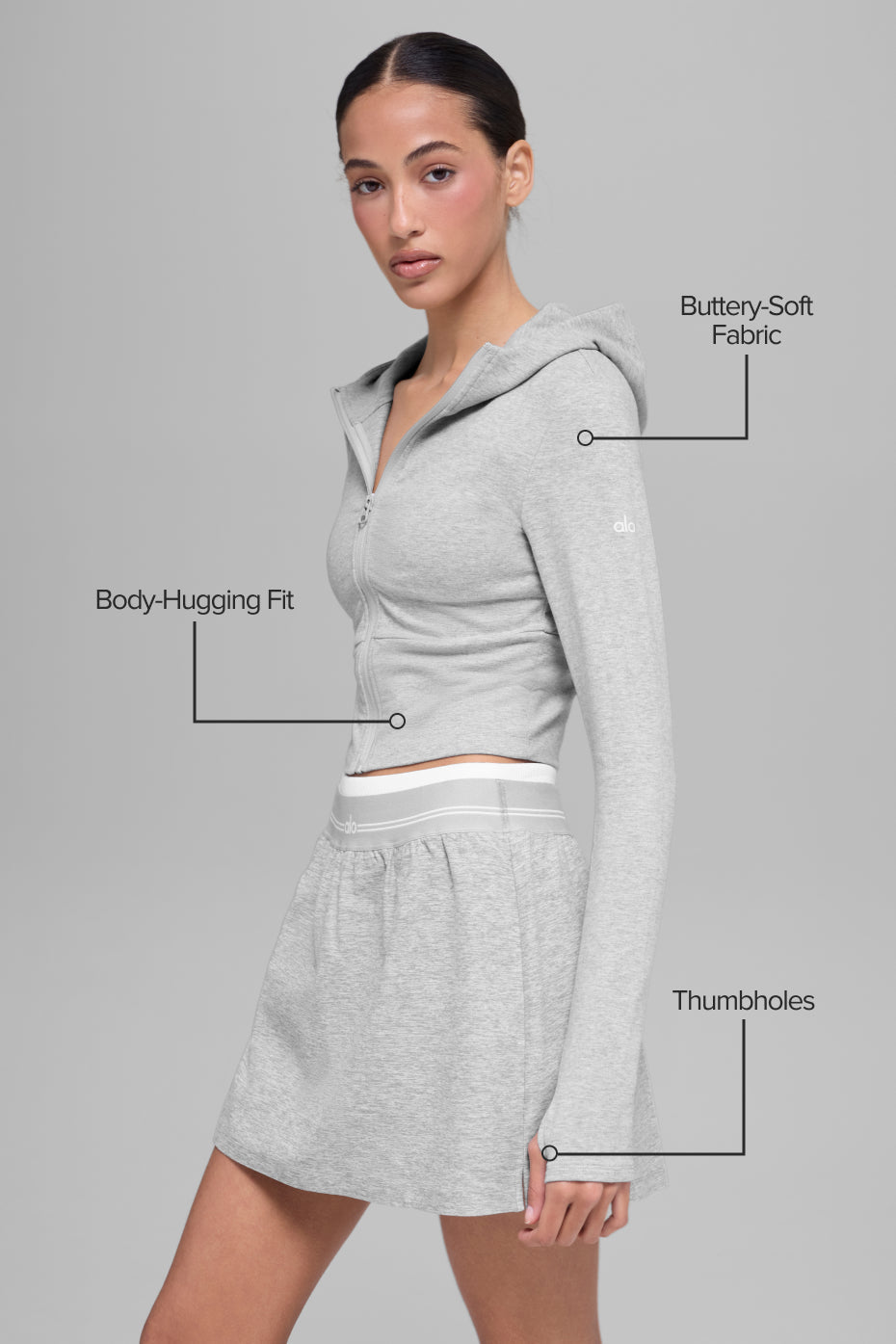 Sweat à capuche entièrement zippé Sway - Gris chiné sport