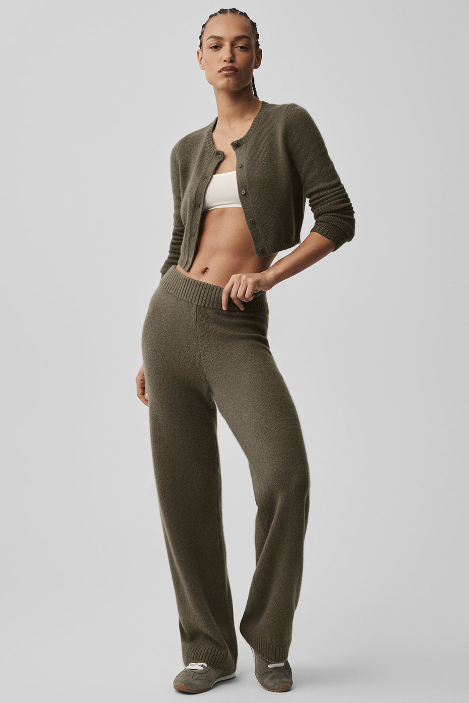 Cardigan court New Class en laine et cachemire - Olivier